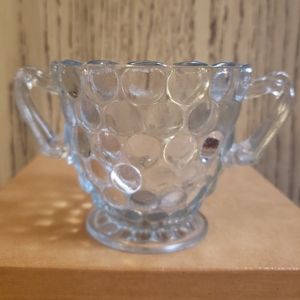 Anchor Hocking Fire King Sapphire Blue Bubble Sugar Bowl Depression Glass MCM